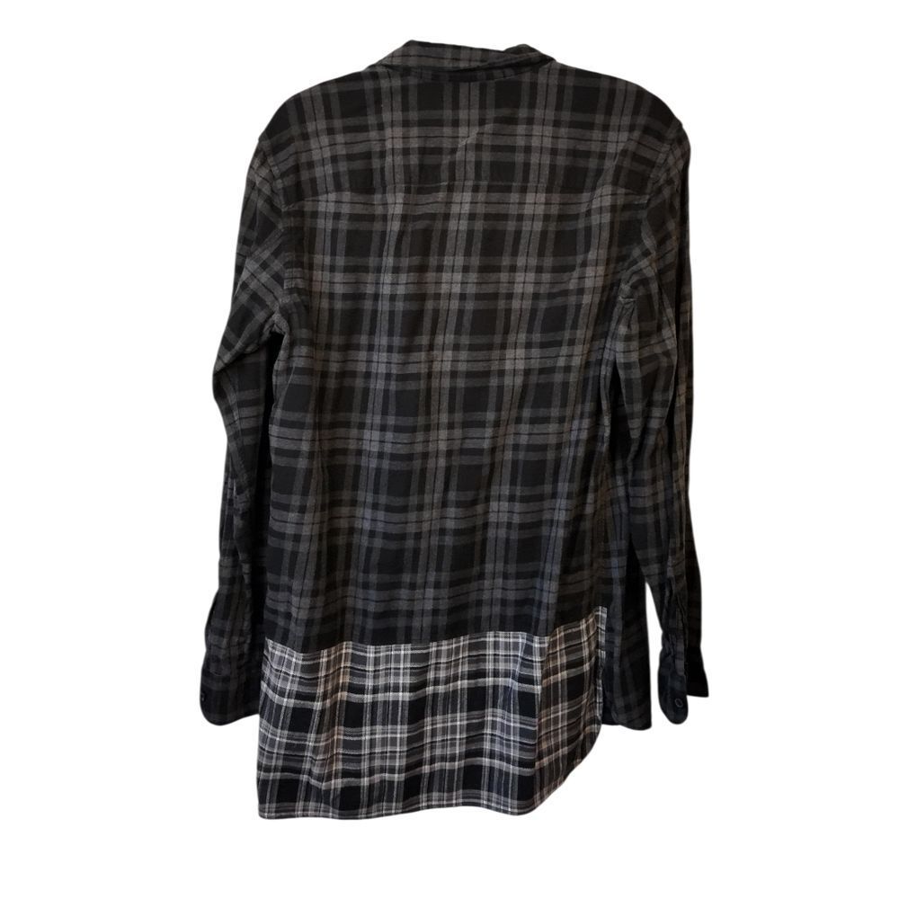 AllSaints Black & Gray Plaid Button-Up Shirt Men's M - Picture 2 of 5